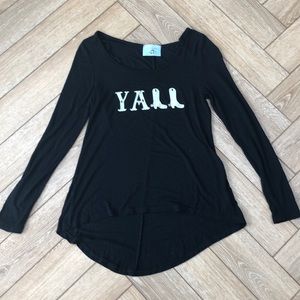 Judith March Black Long Sleeve “YALL” T-Shirt M